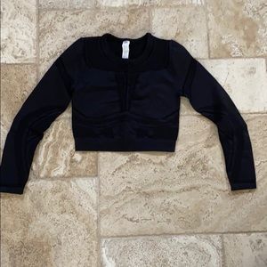 Fabletics Jaymee Mesh l/s top black Large NWOT